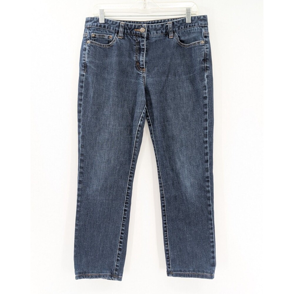 Boden Dark Wash Straight Leg Classic Mid Rise Denim Jeans Size 10R 33x27